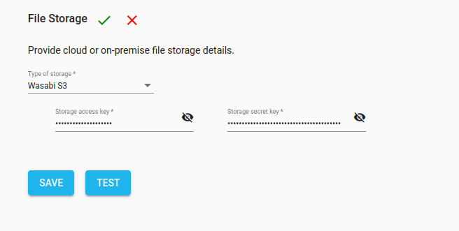 wasabi storage configuration