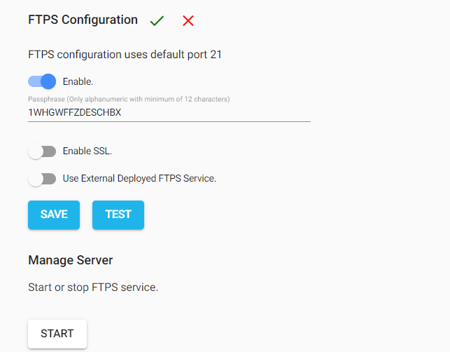 Configuring FTPS settings
